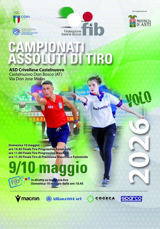 locandina bocce Assoluti di tiro