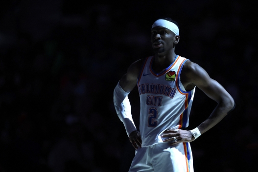  Shai Gilgeous-Alexander #2 of the Oklahoma City Thunder looks on during the third quarter against the San Antonio Spurs in Game Six of the NBA Western Conference Finals at Frost Bank Center on May 28, 2026 in San Antonio, Texas. NOTE TO USER: User expressly acknowledges and agrees that, by downloading and or using this photograph, User is consenting to the terms and conditions of the Getty Images License Agreement.   Christian Petersen/Getty Images/AFP (Photo by Christian Petersen / GETTY IMAGES NORTH AMERICA / Getty Images via AFP)