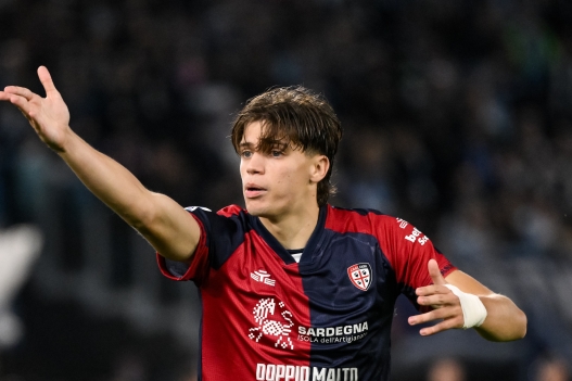 STADIO OLIMPICO, ROME, ITALY - 2025/11/03: Marco Palestra of Cagliari Calcio reacts during the Serie A 2025/2026 football match between SS Laziio and Cagliari Calcio. Lazio won 2-0 over Cagliari. (Photo by Andrea Stacciol/Insidefoto/LightRocket via Getty Images)