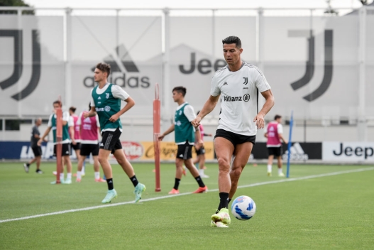  Juventus player Cristiano Ronaldo during a training session at JTC on August 25, 2021 in Turin, Italy. (Photo by Daniele Badolato - Juventus FC/Juventus FC via Getty Images)