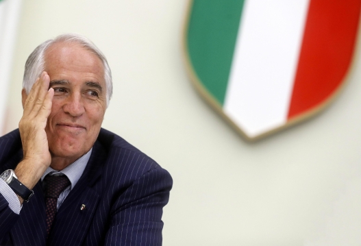 Giovanni MalagÃ², presidente del CONI, durante la presentazione nel Salone dOnore del Coni del 76Â° Open dItalia di Golf, Roma, 30 settembre 2019. ANSA/RICCARDO ANTIMIANI