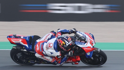 Pramac Racing's French rider Johann Zarco drives during the fourth free practice session ahead of the Moto GP Grand Prix of Qatar at the Lusail International Circuit, in the city of Lusail on March 5, 2022. (Photo by KARIM JAAFAR / AFP)