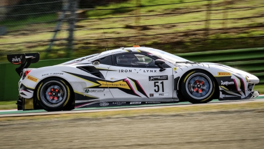 La Ferrari 488 (Iron Lynx), sesta in qualifica. Sro/D. Bogaerts