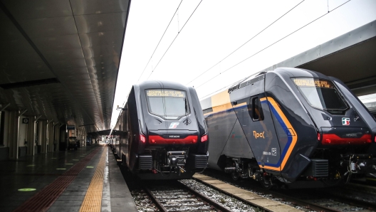 Foto Sara Sonnessa/LaPresse 2-1-2023 Torino, Italia - Cronaca -Trenitalia presenta il treno Rock. Nella foto:il treno January 2, 202 Turin Italy  News Trenitalia presents the train Rock. In the photo:the train - presentazione del nuovo treno "Rock" linea regionale - fotografo: sara sonnessa