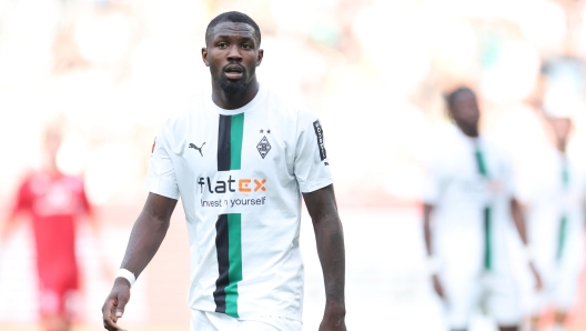 MOENCHENGLADBACH, GERMANY - SEPTEMBER 04: Marcus Thuram of Moenchengladbach reacts during the Bundesliga match between Borussia Mönchengladbach and 1. FSV Mainz 05 at Borussia-Park on September 04, 2022 in Moenchengladbach, Germany. (Photo by Alex Grimm/Getty Images)