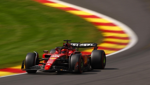 SPA, BELGIUM - JULY 30: Charles Leclerc of Monaco driving the (16) Ferrari SF-23 on track during the F1 Grand Prix of Belgium at Circuit de Spa-Francorchamps on July 30, 2023 in Spa, Belgium. (Photo by Francois Nel/Getty Images)