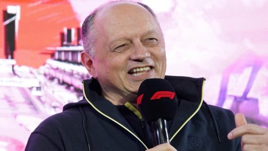 Ferrari team principal Frederic Vasseur speaks during a talk session as part of the 2024 FIA Formula One World Championship official promotion event hosted by Honda Motor in Tokyo on April 3, 2024, ahead of the weekend's Formula One Japanese Grand Prix in Suzuka. (Photo by Kazuhiro NOGI / AFP)