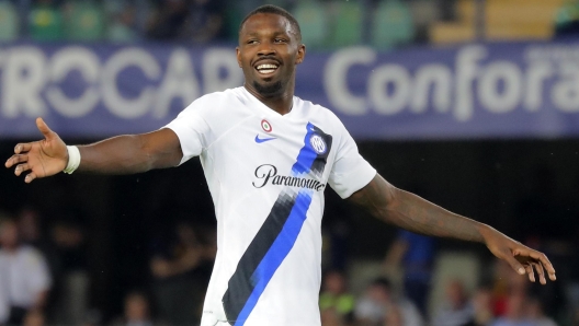 Marcus Thuram (9 FC Inter) In action  during the  Serie A soccer match between Hellas Verona  and Inter at the Marcantonio Bentegodi Stadium, north Est Italy - Sunday, May 26, 2024. Sport - Soccer (Photo by Paola Garbuioi/Lapresse)