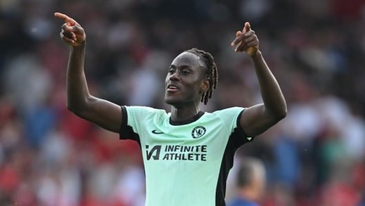 NOTTINGHAM, ENGLAND - MAY 11: Trevoh Chalobah of Chelsea gestures after the Premier League match between Nottingham Forest and Chelsea FC at City Ground on May 11, 2024 in Nottingham, England. (Photo by Michael Regan/Getty Images)