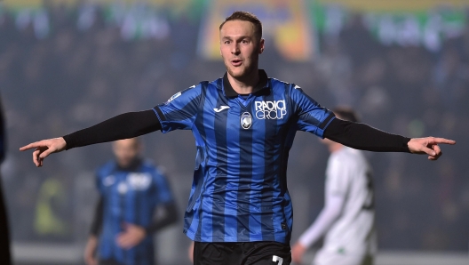 Atalanta's Teun Koopmeiners celebrates after goal 2-0 during the Italian Serie A soccer match Atalanta BC vs US Sassuolo at the Gewiss Stadium in Bergamo, Italy, 17 February 2024.
ANSA/MICHELE MARAVIGLIA