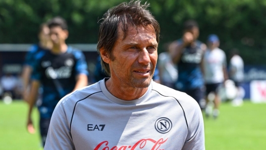 DIMARO, ITALY - JULY 18: SSC Napoli Head Coach Antonio Conte during the afternoon training session at Dimaro Sport Center, on July 18 2024 in Dimaro, Italy. (Photo by SSC NAPOLI/SSC NAPOLI via Getty Images)