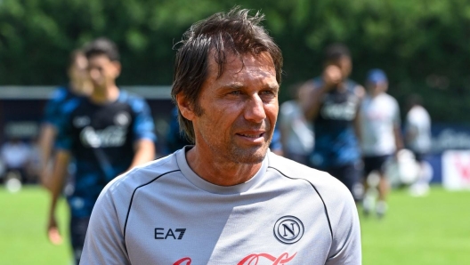 DIMARO, ITALY - JULY 18: SSC Napoli Head Coach Antonio Conte during the afternoon training session at Dimaro Sport Center, on July 18 2024 in Dimaro, Italy. (Photo by SSC NAPOLI/SSC NAPOLI via Getty Images)