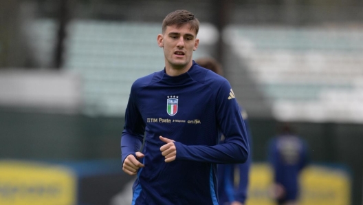 Lorenzo Lucca During Italian national soccer Training at the Giulio Onesti center in Rome Italy - Monday, March 18, 2024 - Sport  Soccer ( Photo by Alfredo Falcone/LaPresse )