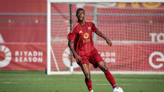 ROME, ITALY - JULY 27: Evan Ndicka of AS Roma in action during the pre-season friendly match between AS Roma and Toulouse at Centro Sportivo Fulvio Bernardini on July 27, 2024 in Rome, Italy. (Photo by Fabio Rossi/AS Roma via Getty Images)