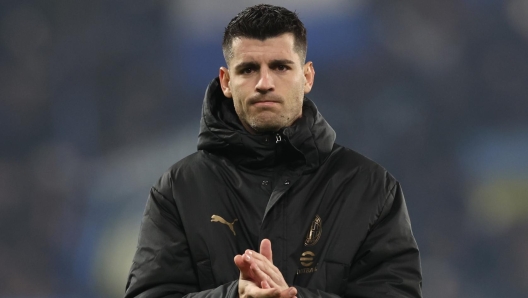 BERGAMO, ITALY - DECEMBER 06:  Alvaro Morata of AC Milan reacts at the end of the Serie A match between Atalanta and AC Milan at Gewiss Stadium on December 06, 2024 in Bergamo, Italy. (Photo by Claudio Villa/AC Milan via Getty Images)