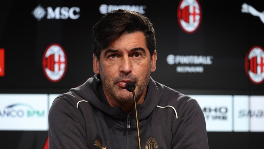 CAIRATE, ITALY - DECEMBER 14: Head coach of AC Milan Paulo Fonseca speaks with the media during press conference at Milanello on December 14, 2024 in Cairate, Italy. (Photo by Sara Cavallini/AC Milan via Getty Images)