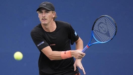 FILE - Max Purcell returns a shot to Tommy Paul, of the United States, during a second round match of the U.S. Open tennis championships, Thursday, Aug. 29, 2024, in New York. (AP Photo/Frank Franklin II, File)