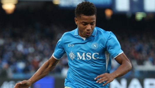 Napoli's David Neres Campos    during the Serie A soccer match between Napoli and Venezia at the Diego Armando Maradona Stadium in Naples, southern italy - Sunday , December 29 , 2024. Sport - Soccer .  (Photo by Alessandro Garofalo/LaPresse)