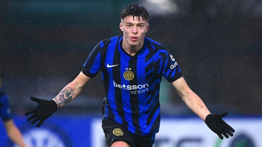 Matteo Spinacce of FC Internazionale Primavera U20 celebrates after scoring