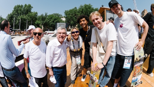 Bach e Coventry allo skate park di Colle Oppio: "Questo sport diffonde lo spirito olimpico"