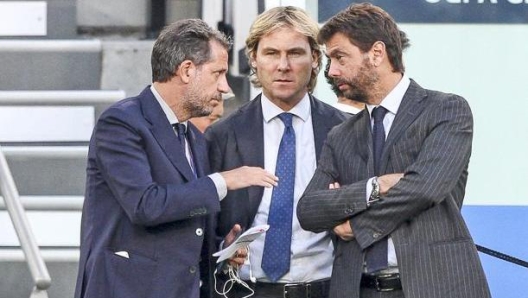 Fabio Paratici, Pavel Nedved and Andrea Agnelli