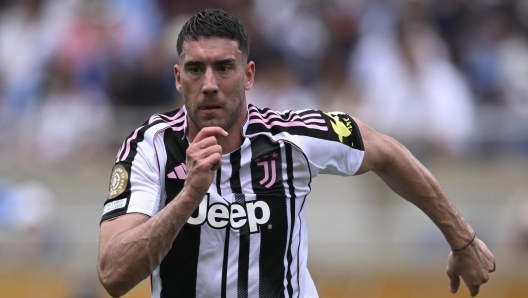 Juventus` Dusan Vlahovic during a soccer match