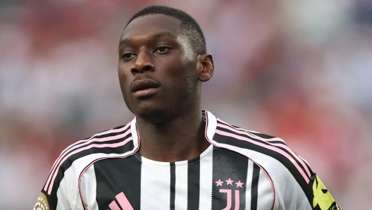 Randal Kolo Muani in action for Juventus during a match in Philadelphia.