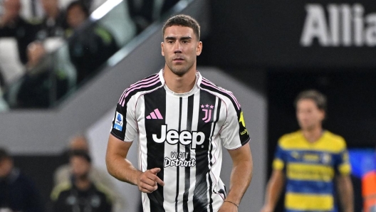 Dusan Vlahovic during a Juventus match at Allianz Stadium