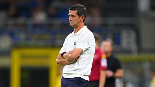 Cristian Chivu reacts during Inter Milan vs Udinese match.