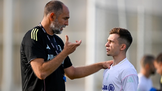 Juventus coach Igor Tudor during a training session in Turin.