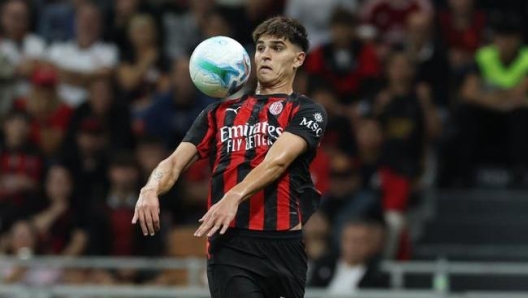 Davide Bartesaghi playing for AC Milan on the field