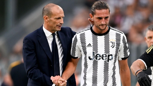 Massimiliano Allegri and Adrien Rabiot during their time at Juventus