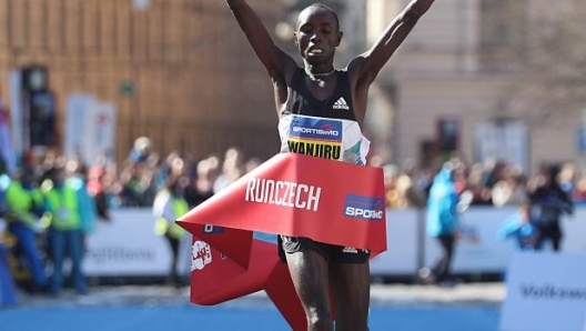 Praga 02/04/2016 Sportissimo Half Praga Marathon2016,Sportissimo Half Marathon2016.nella foto: Daniel Wanjiru vincitore della Sportissimo Half Praga Marathon2016- foto di Giancarlo Colombo/A.G.Giancarlo Colombo