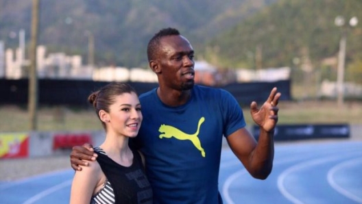 Sara Galimberti con Usain Bolt (facebook)