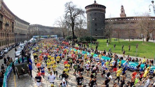 Milano 24/03/2018 Stramilano 2018 ,nella foto: partenza da Piazza Castello della Stramilano 2018 half marathon - foto di Giancarlo Colombo/A.G.Giancarlo Colombo