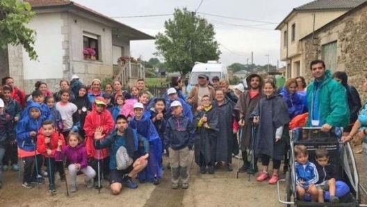 I bambini impegnati nel Cammino di Santiago