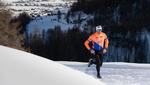 Giulio Molinari si allena a Livigno durante la stagione invernale