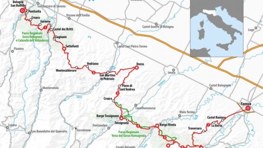 La mappa della Via dei Gessi e dei Calanchi