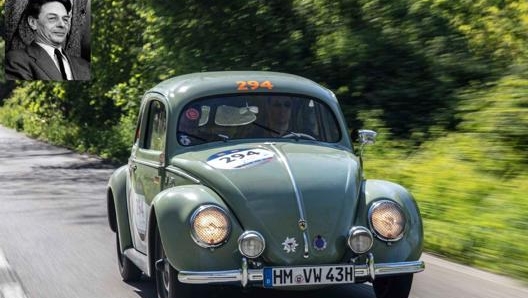 Un vecchio Maggiolino. In alto a sinistra Erwin Komenda