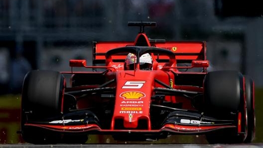 Sebastian Vettel in pole, la numero 56 della carriera. Afp