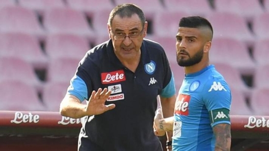 Maurizio Sarri, 60 anni, e Lorenzo Insigne, 28 anni, ai tempi del Napoli ANSA
