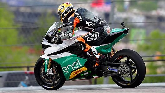 Austin, aprile 2018: Colin Edwars in sella alla Energica Ego Corsa per alcuni giri dimostrativi sul Circuit of the Americas