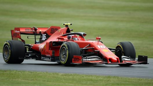 Charles Leclerc in azione a Silverstone con la Ferrari. Getty