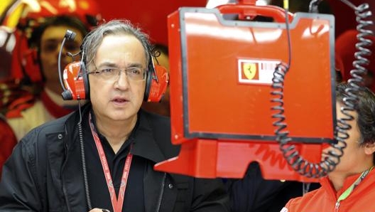 Sergio Marchionne al box Ferrari a Monza. Ansa