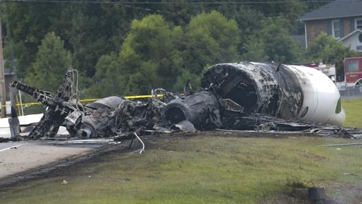 Il Cessna Citation distrutto a Elizabethton. Ap