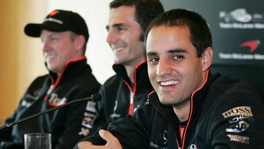 Da destra Juan Pablo Montoya, Pedro de la Rosa e Kimi Raikkonen. Ap