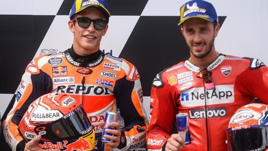 Marc Marquez e Andrea Dovizioso. Afp