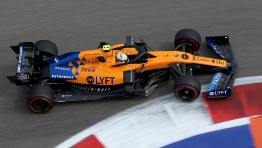 Lando Norris durante le prove libere a Sochi. Getty