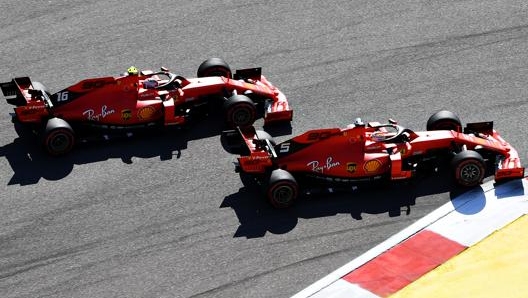 Leclerc e Vettel a Sochi. Getty