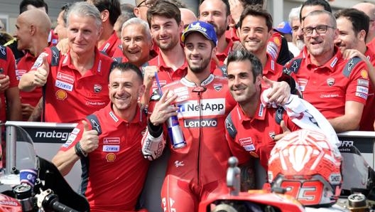 Dovizioso felice dopo il secondo posto di Aragon. Afp